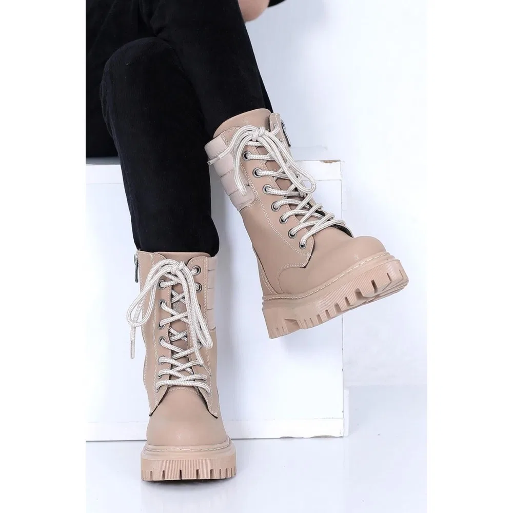 Детские ботинки для девочек с молнией и шнуровкой Bej Lady Classy — фото 4