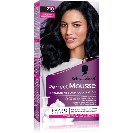 

Перманентная краска для волос Schwarzkopf Perfect Mousse 210 Ледяной Черный