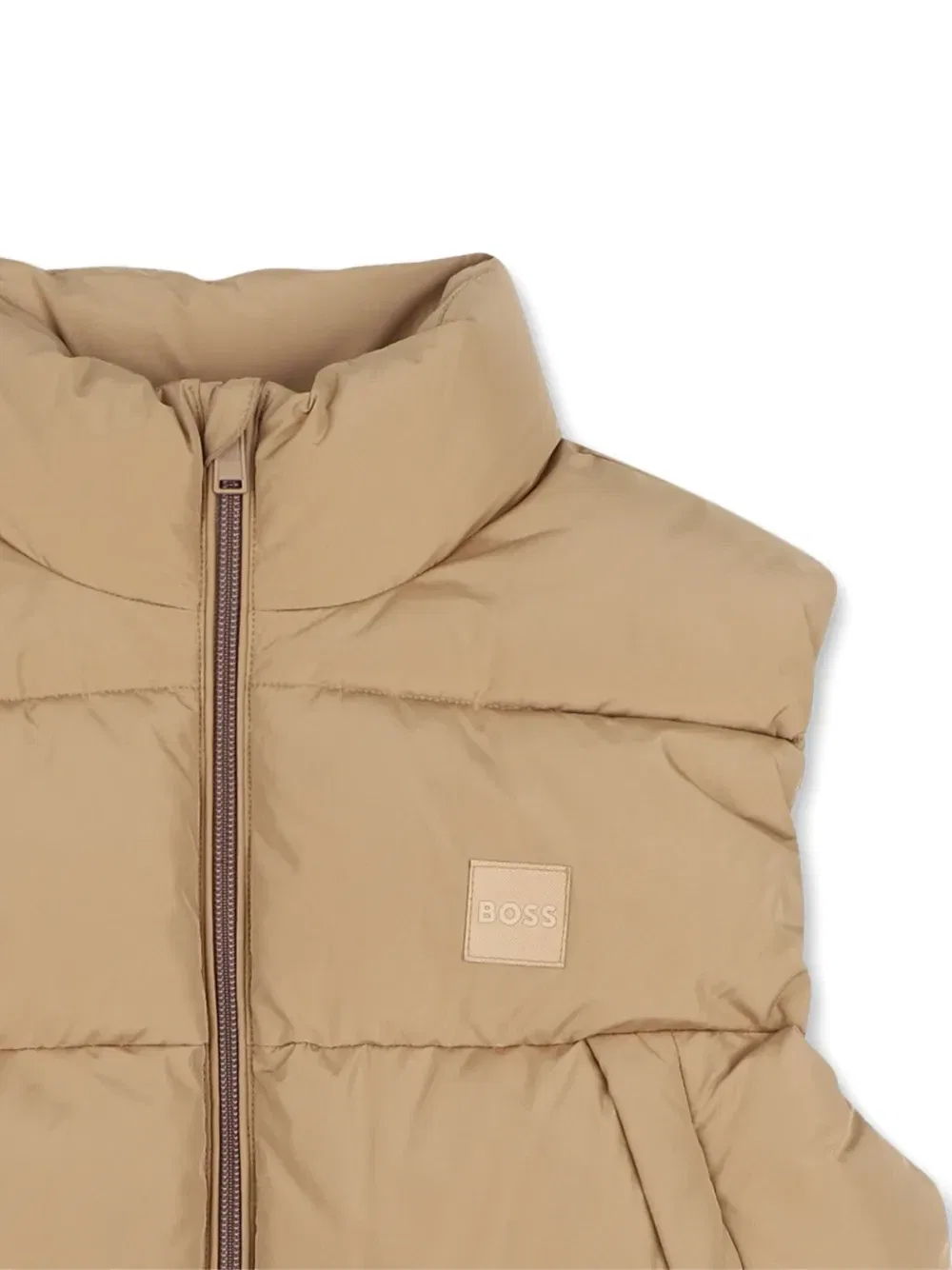 Стеганый жилет Boss Kidswear, коричневый — фото 3