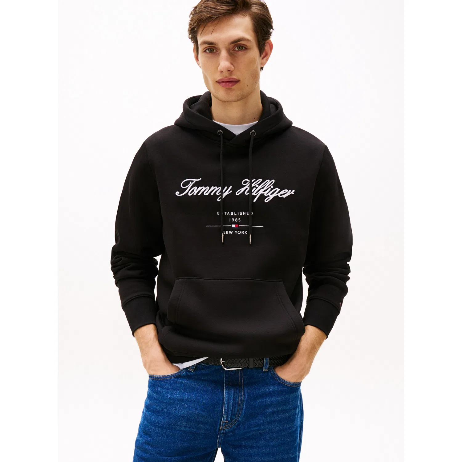 Мужской худи с накладным логотипом Tommy Hilfiger, Black