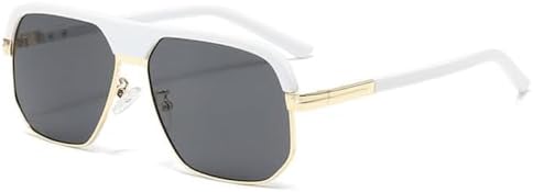 

Мужские солнцезащитные очки в стиле ретро, ​​квадратные, модные, с леопардовым градиентом, защита от ультрафиолета UV400, женские солнцезащитные очки MTZJH, White Gray