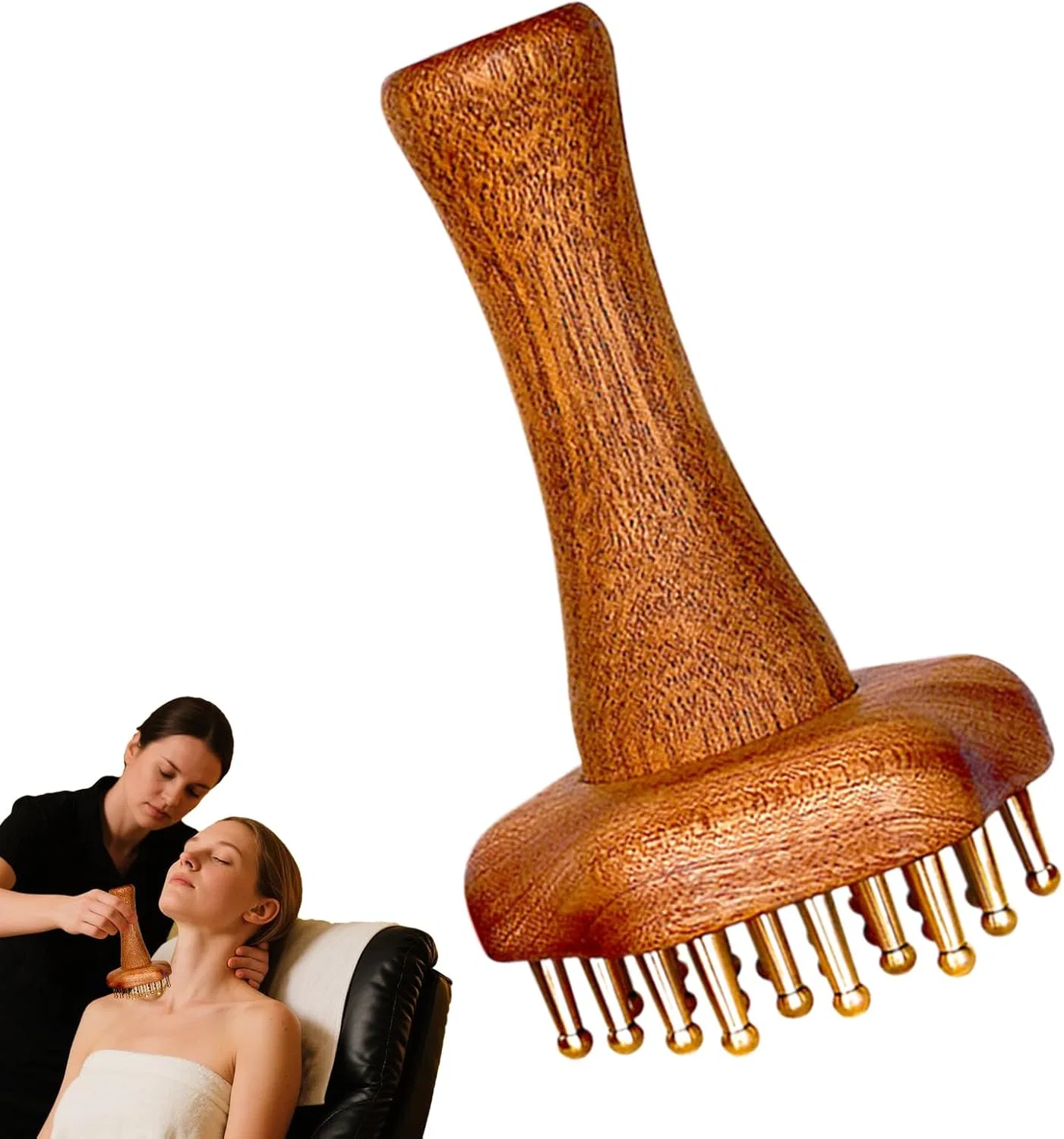 Массажная щетка Brass Meridian Brush, Ergonomic, 1 шт, Unique Attribute Genérico