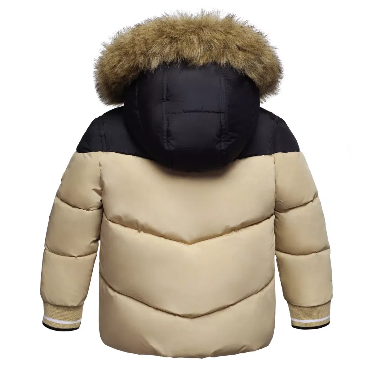 Детское пальто для мальчиков на флисе с капюшоном Rokka&Rolla, Khaki — фото 2