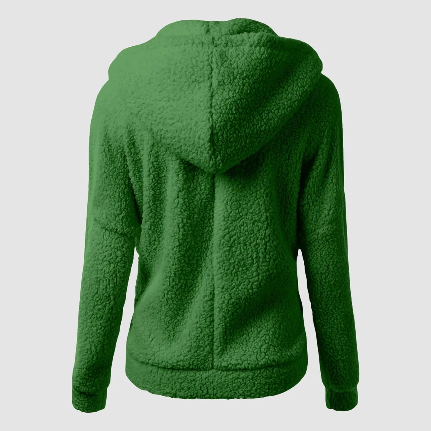 Женское пальто с капюшоном и молнией из полиэстера, Verde — фото 3