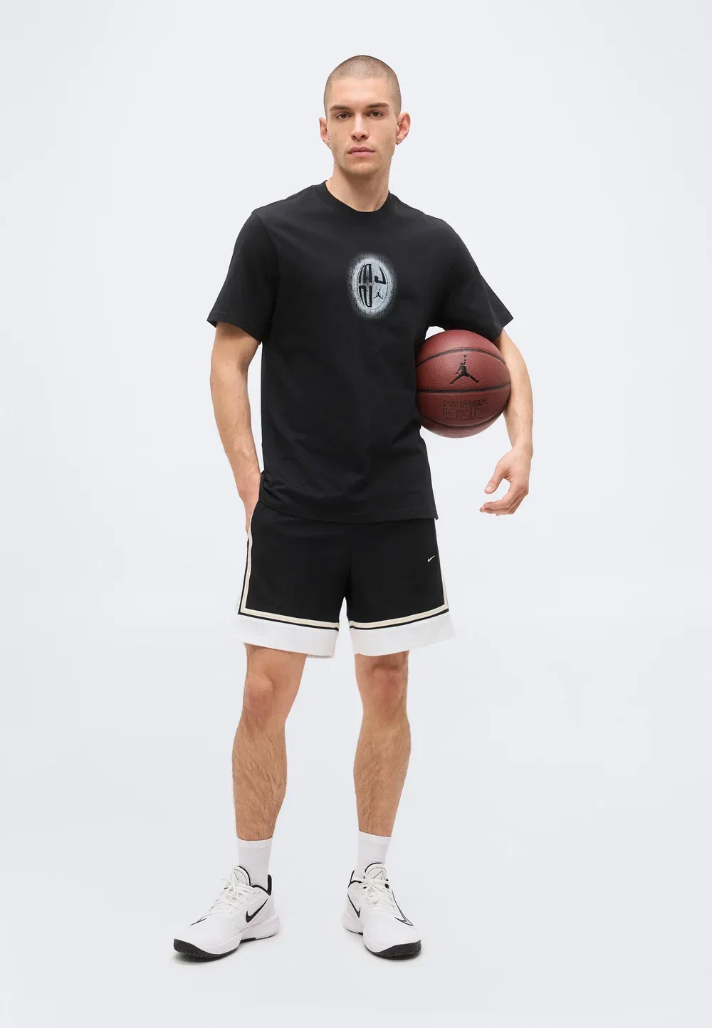 Футболка для команды - спортивная футболка Jordan, Black/White — фото 2