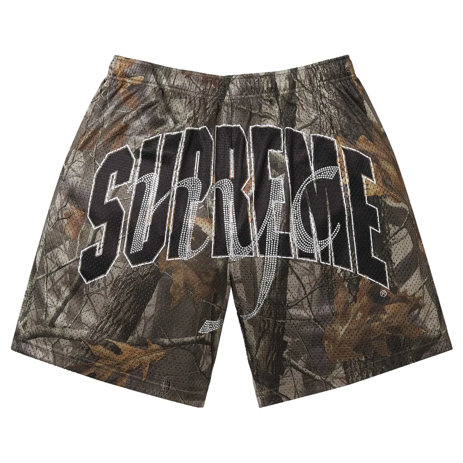 Шорты Supreme Rhinestone Mesh Short, коричневый