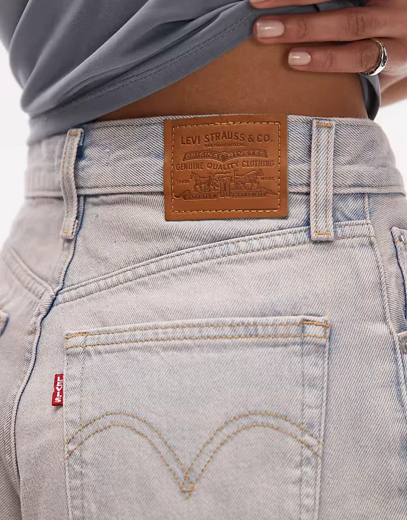 Широкие шорты Levi's с высокой талией, розовый оттенка — фото 3