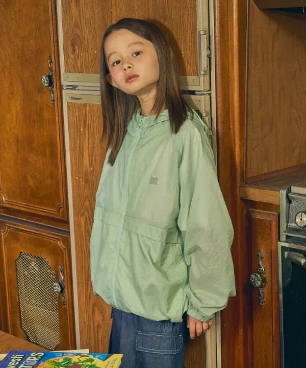 Детская ветрозащитная куртка Kids tag windbreaker jacket, BROWNBREATH, мятный