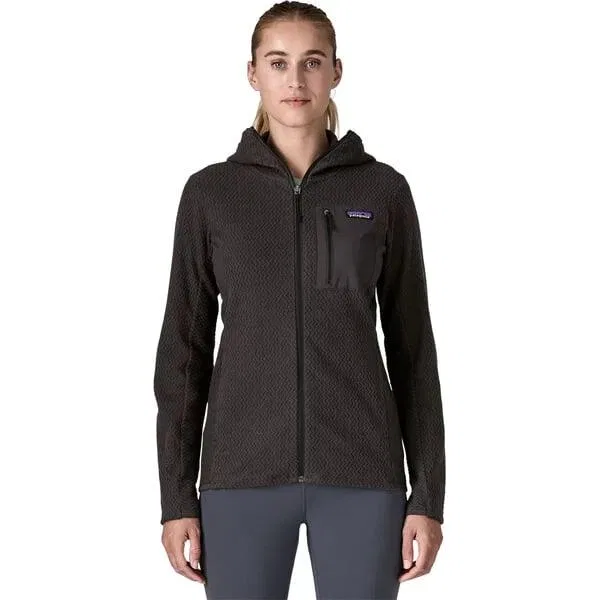 Женское флисовое худи с полной застежкой-молнией R1 Air Patagonia, Black — фото 2
