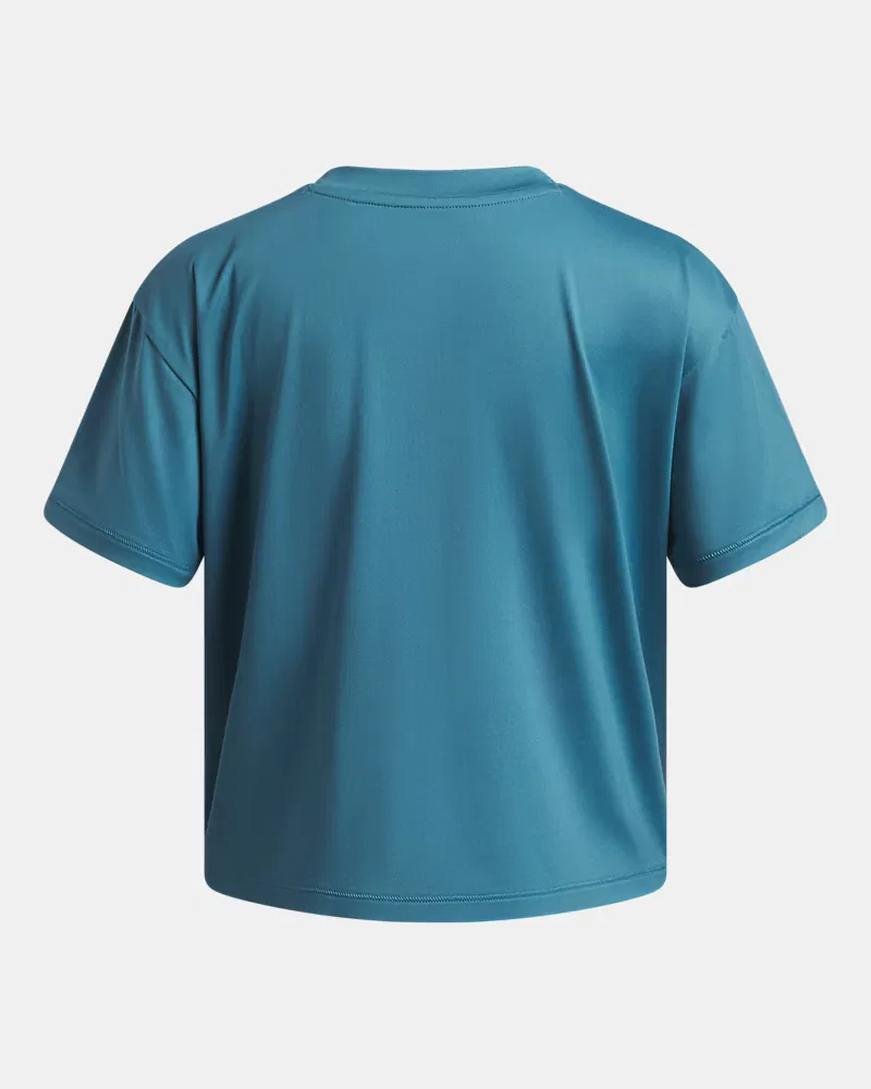 Футболка для девочек с коротким рукавом из мягкой дышащей ткани UA Motion UnderArmour, Boundless Blue/Blue Haze — фото 2