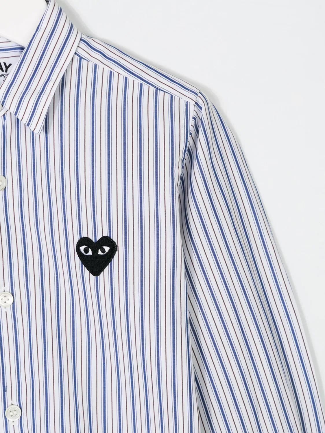 Comme Des Garçons Play Рубашка с сердечным принтом в полоску — фото 3