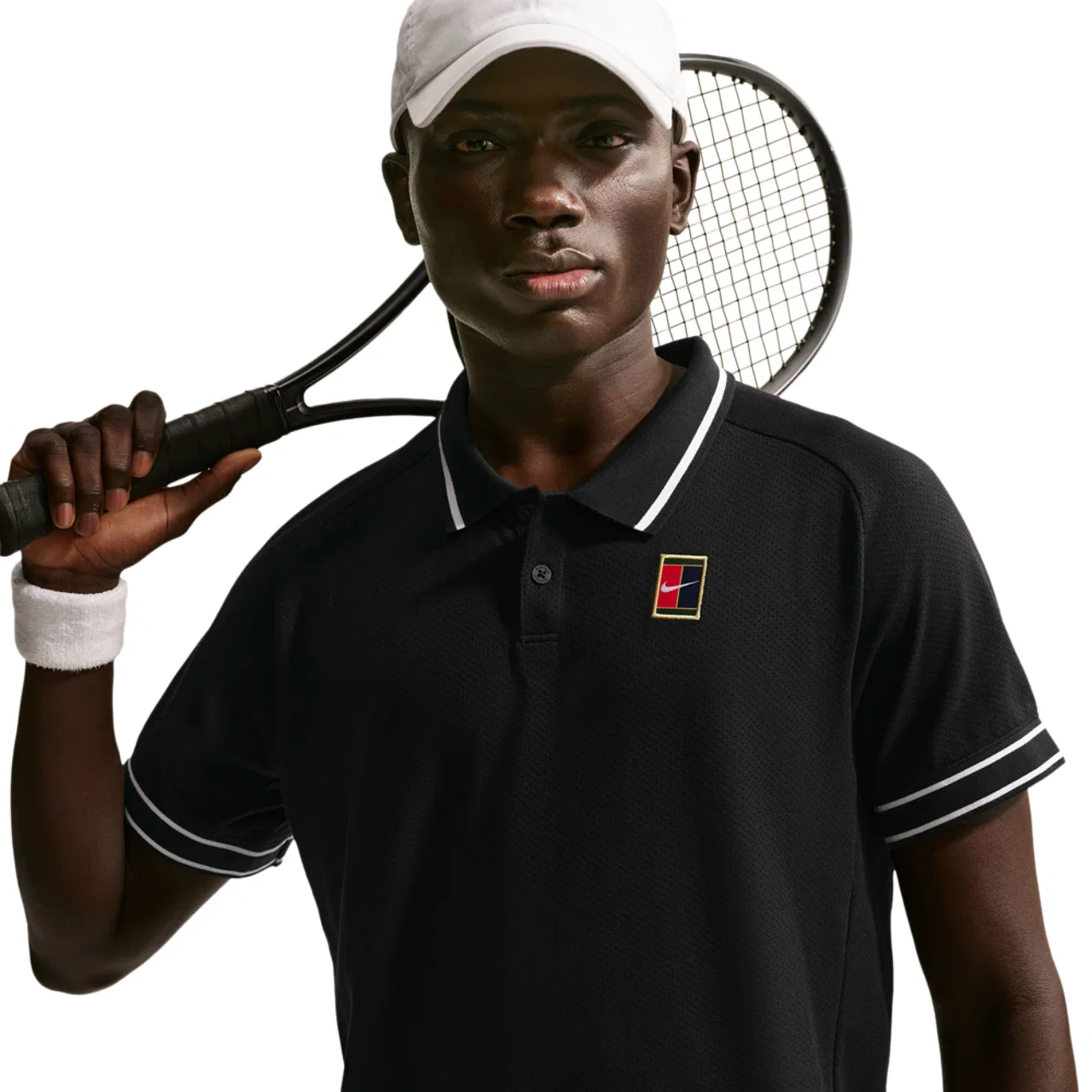 Мужское поло для тенниса NikeCourt Heritage, черный/белый