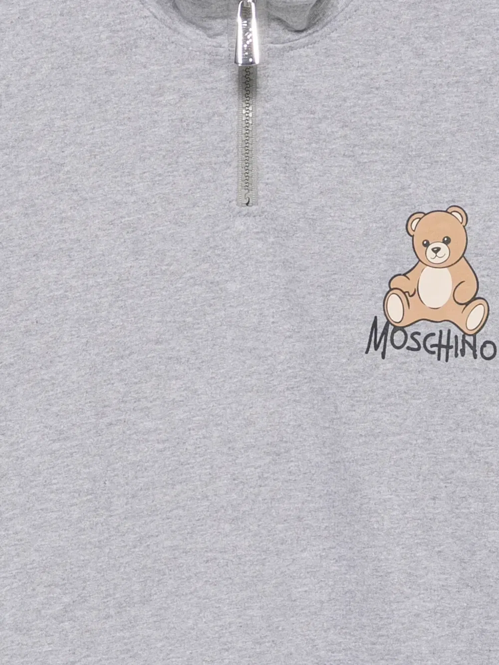 Свитер с принтом в виде медвежонка Тедди Moschino Kids, серый — фото 3