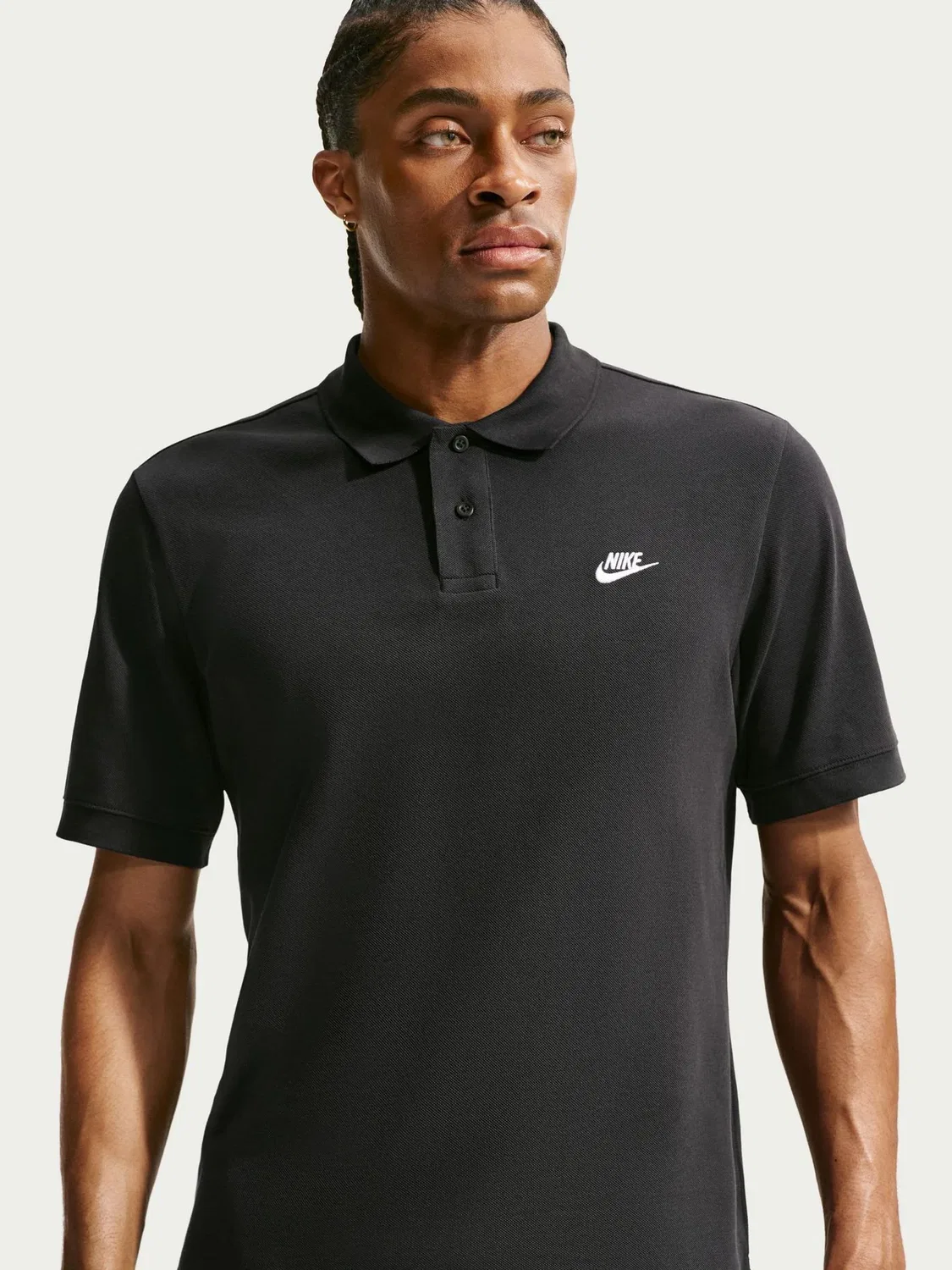 Поло Nike Club, хлопок-полиэстер, Regular Fit, черный