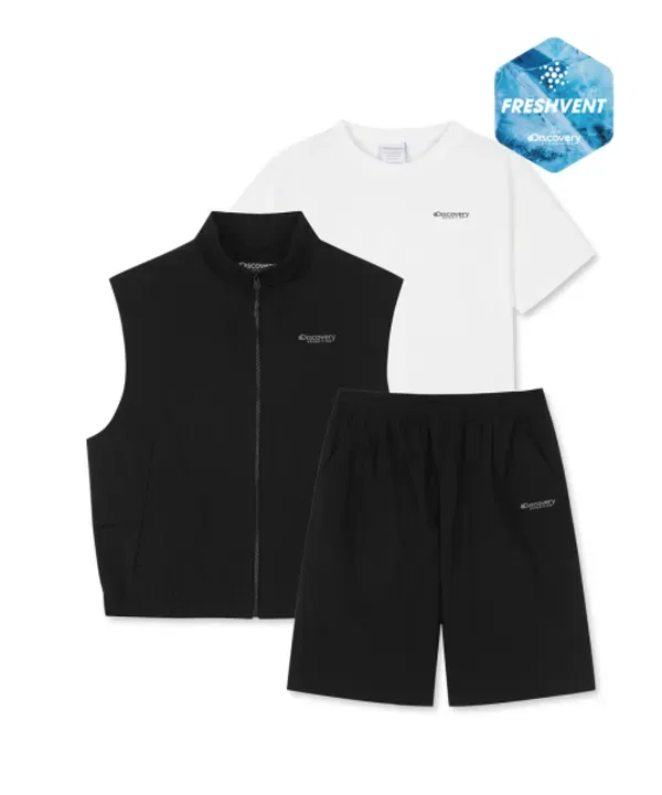 Детский комплект (жилет+футболка+шорты) Freshvent, Discovery Expedition Kids, black — фото 2