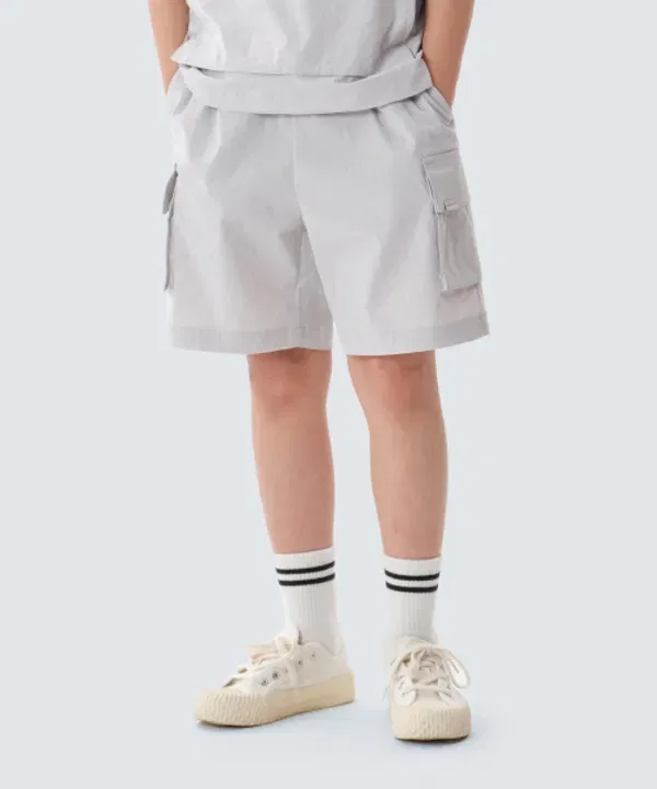 Шорты карго детские с охлаждающим эффектом, Route Snowpeak Apparel Kids, ice gray