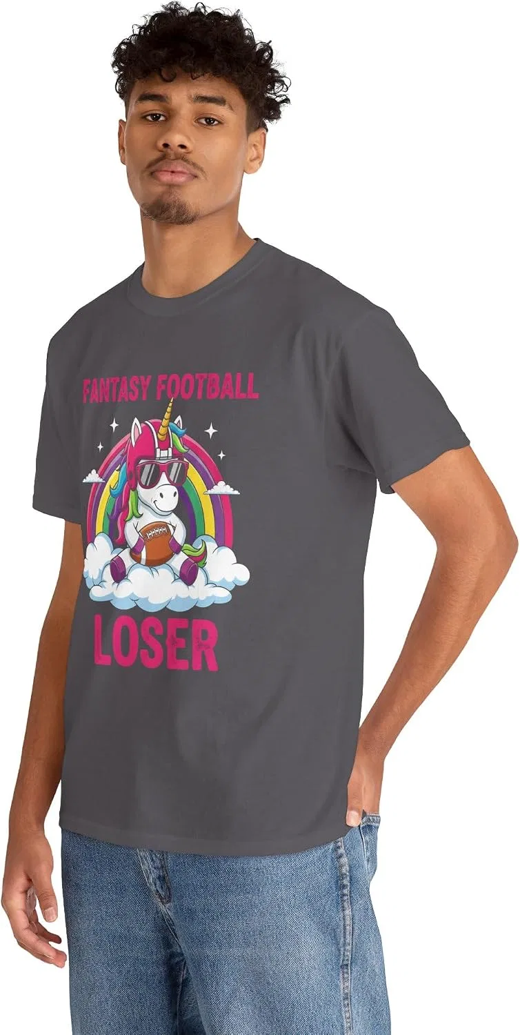 Мужская футболка с принтом Fantasy Football Loser, тёмно-серый — фото 4