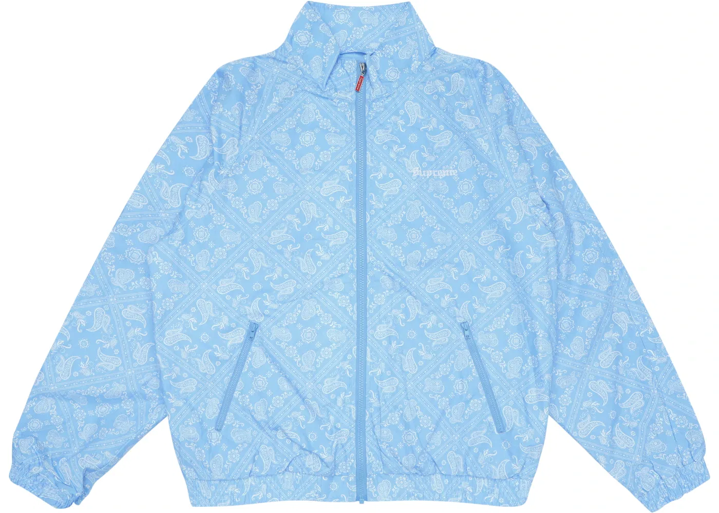 Мужская куртка с принтом Supreme Bandana Track Jacket, Light Blue
