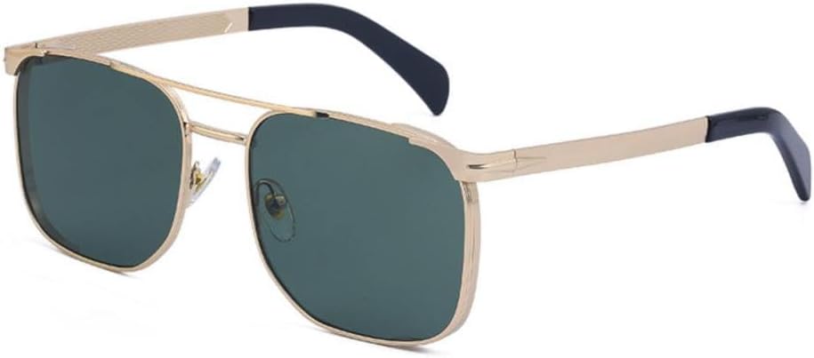 

Винтажные солнцезащитные очки большого размера для мужчин и женщин, многоугольные, классические квадратные, металлические, модные солнцезащитные очки UV400 MTZJH, Green