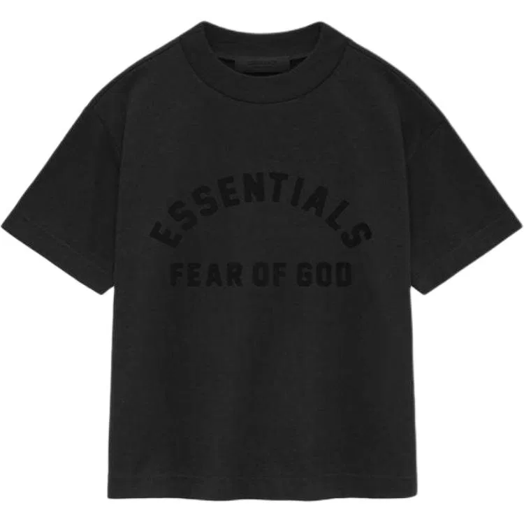 Детская футболка с коротким рукавом Fear Of God Essentials, Dark Wood Black/Black