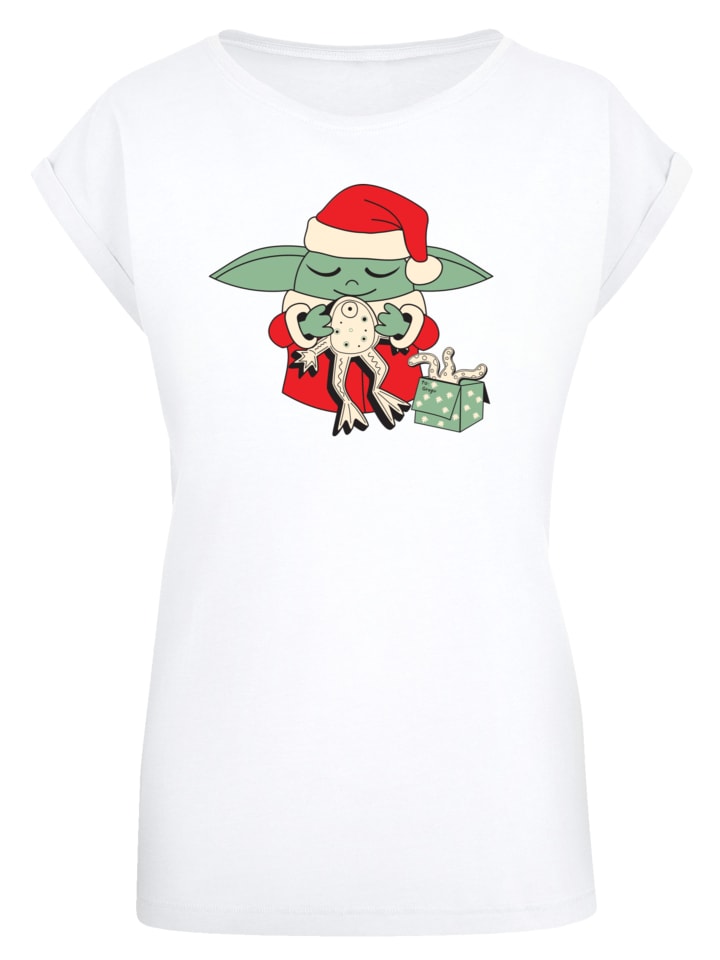 

Футболка F4NT4STIC Extended Shoulder T-Shirt Star Wars Grogu To You XMAS, белый