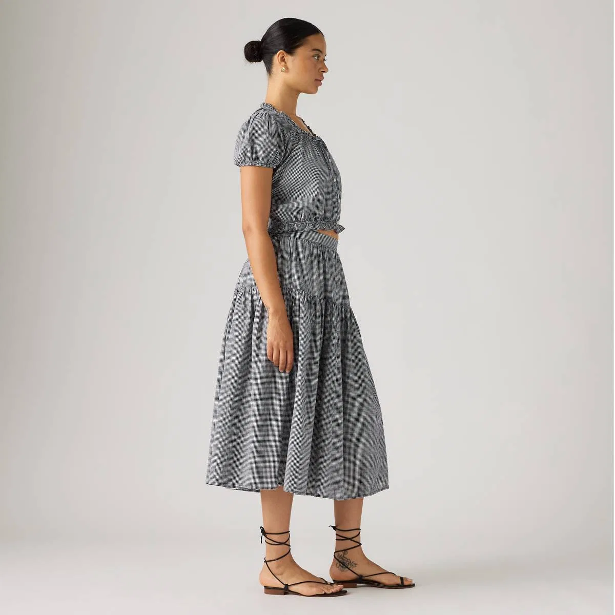 Юбка миди Leonie Levi's, Ceicil Even Micro Check Peacoat - Blue — фото 4