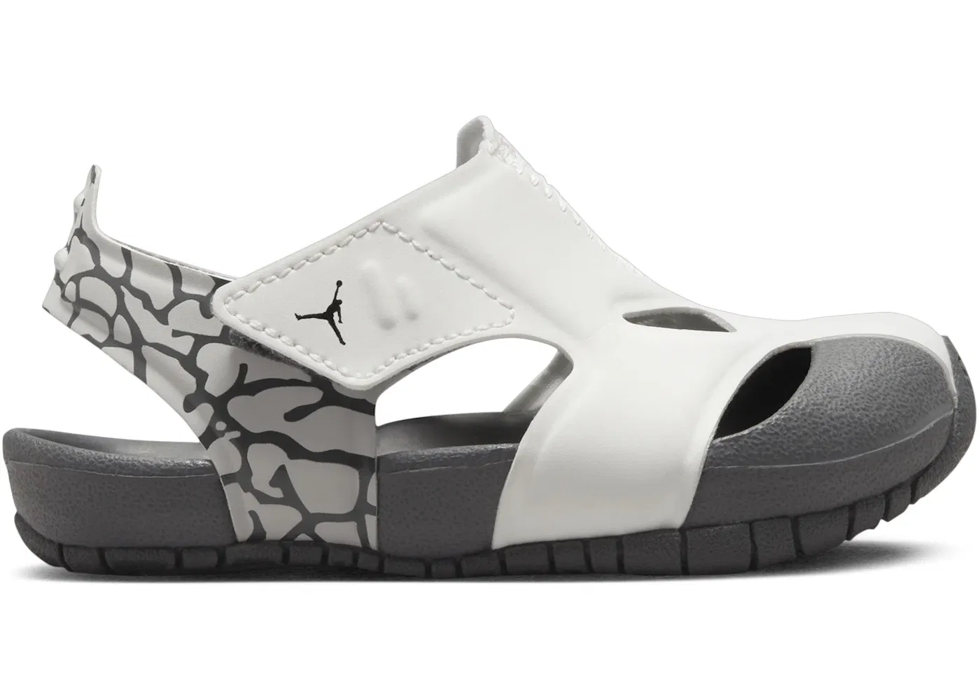 Детские сандалии-слайды с принтом Jordan Flare Jordan, Sail/Iron Grey/Light Ash Grey/Black