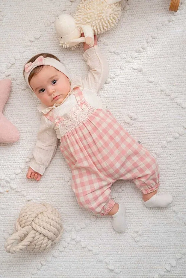 Детский комбинезон для девочек хлопковый Valia Baby, Pink