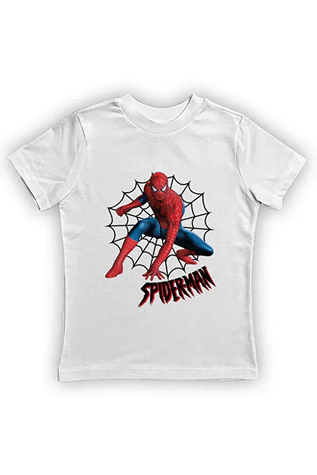 Детская футболка с принтом Spiderman Svart Wear, White