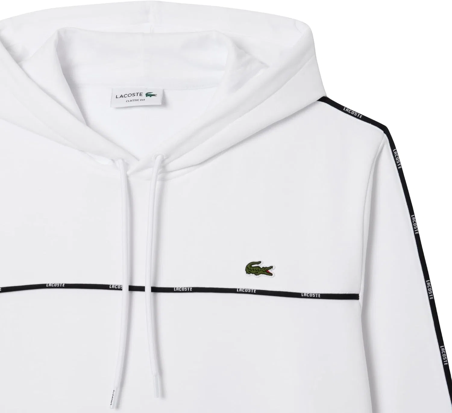 Свитшот мужской Lacoste с логотипом, хлопок, цвет белый — фото 2