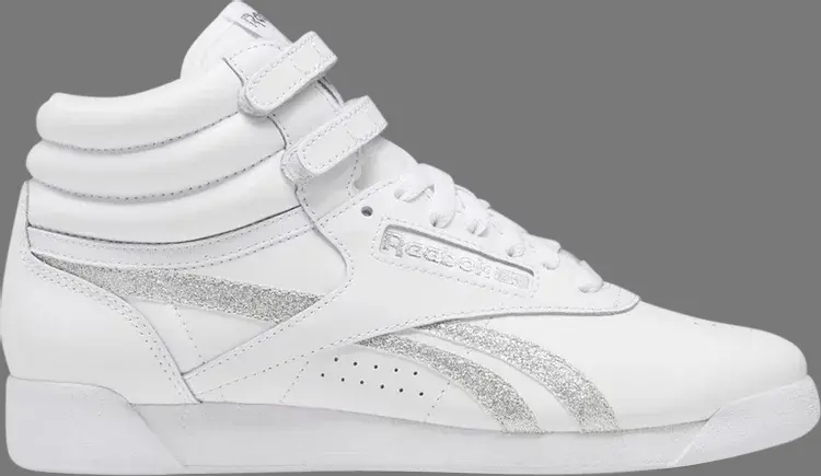 

Кроссовки wmns freestyle high 'white glitter' Reebok, белый