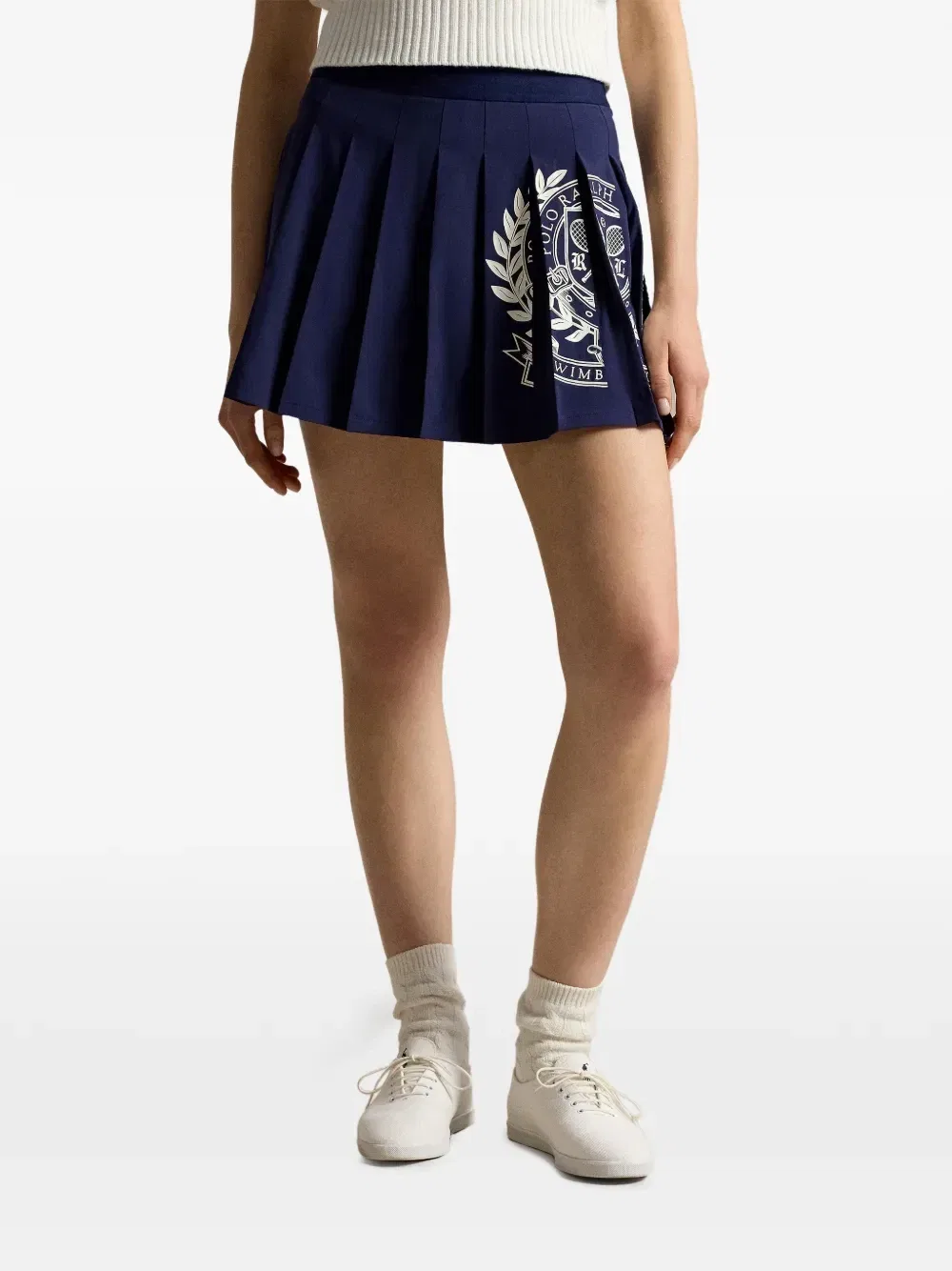 Плиссированная мини юбка Wimbledon Logo Performance Polo Ralph Lauren, синий — фото 3