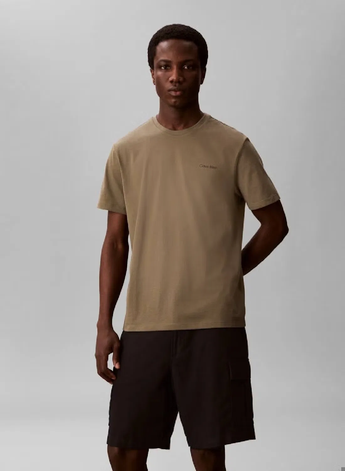 Футболка с микрологиком, Calvin Klein, оливковый