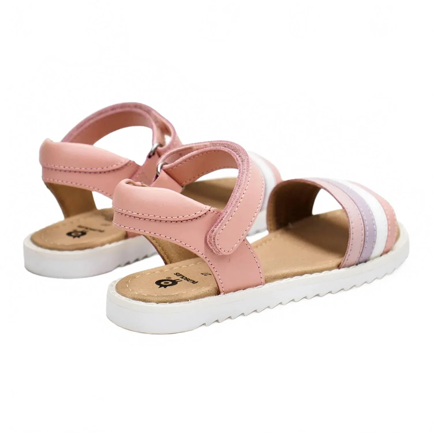 Детские сандалии с открытым носом на липучке Colour Pot Sandals Old Soles, Cipria Snow — фото 4