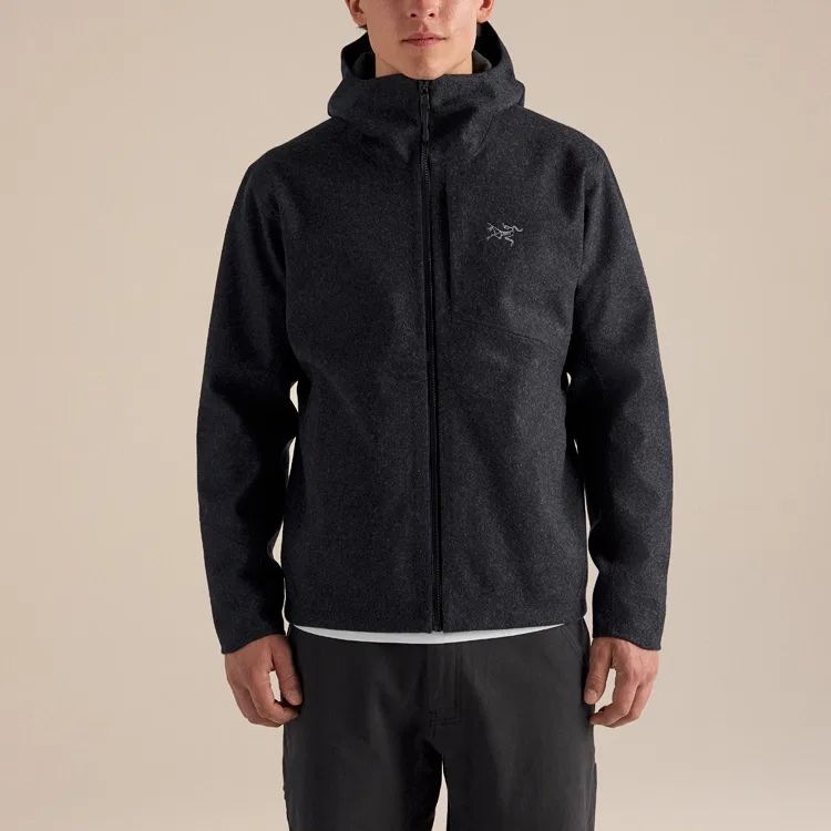 Мужская софтшелл-куртка с капюшоном Arcteryx Sawyer, Black Gray/Black Heather — фото 4