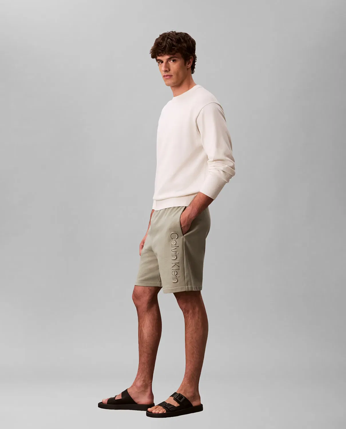 Мужские шорты из футера Calvin Klein, Grey — фото 4