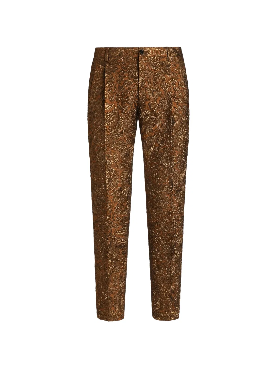 Брюки из парчи коричневого цвета Dolce & Gabbana, коричневый