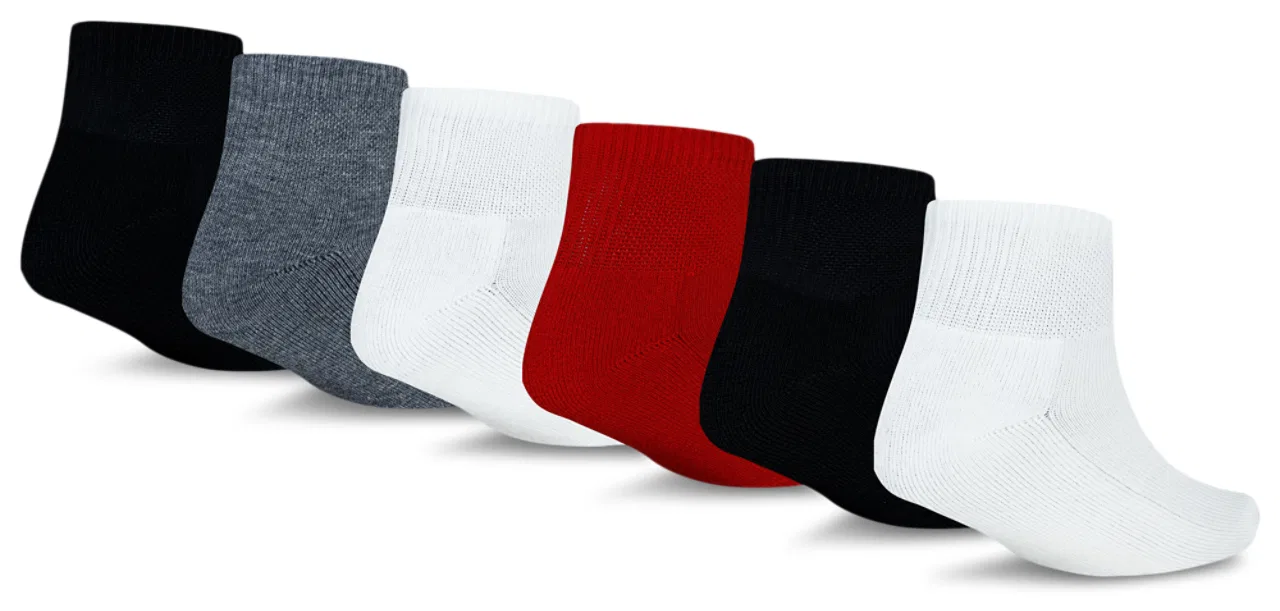 Носки для мальчиков Everyday Essentials 6 Pack Quarter Socks Jordan, цвет Gym Red/Black/White — фото 2