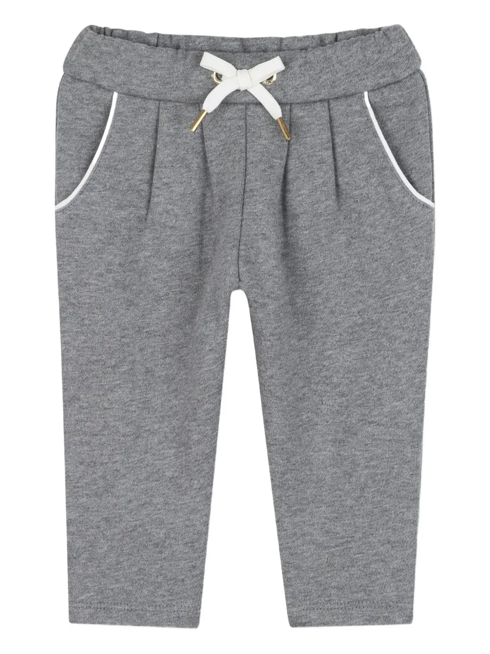 Спортивные брюки с вышитым логотипом Chloé Kids, серый — фото 2