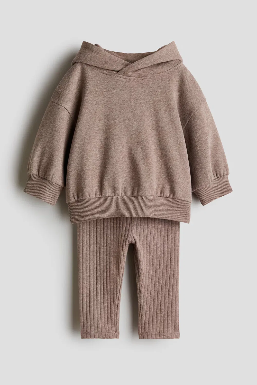 Комплект из двух предметов из хлопка H&M, Dunkelbeige