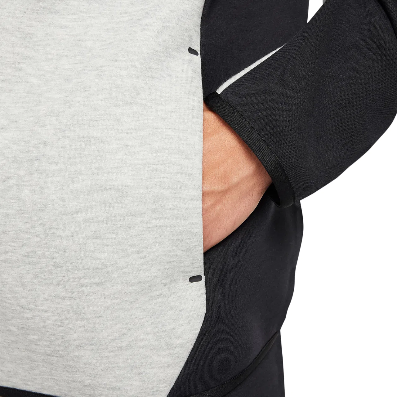 Мужское худи Nike Tech Fleece Full-Zip Windrunner, черный/серый — фото 4