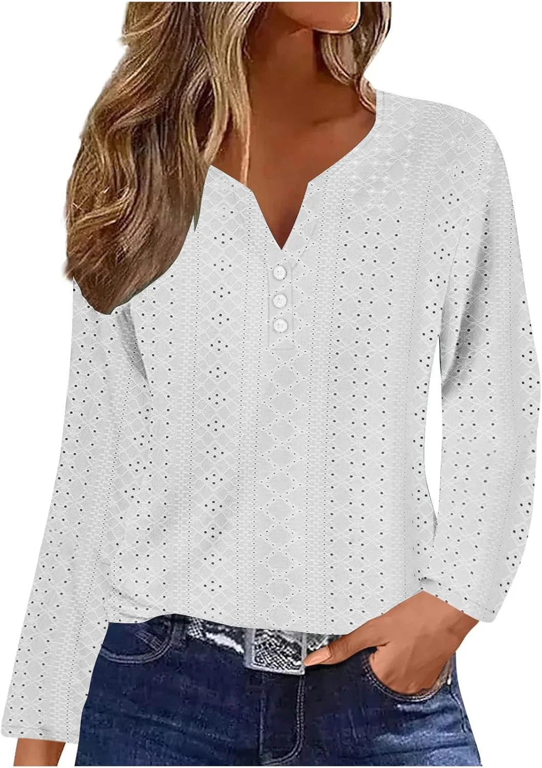 Женская блуза с вышивкой Eyelet, White