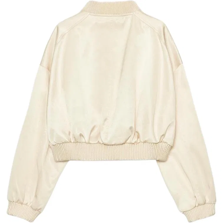 Женская куртка с бейсбольным воротником Beige ZARA, Beige — фото 3