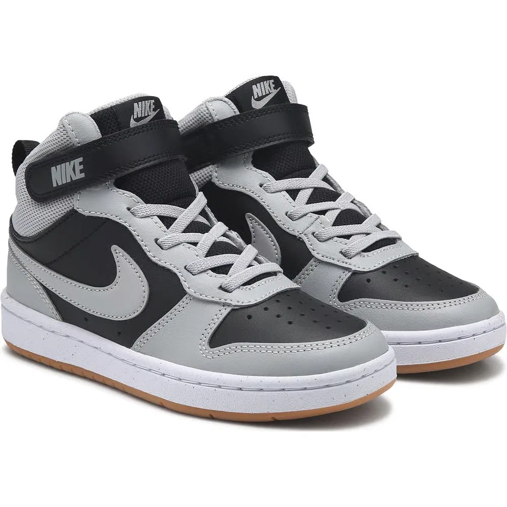 Детские высокие кроссовки Court Borough Mid 2 Nike, Grey/Black/Gum
