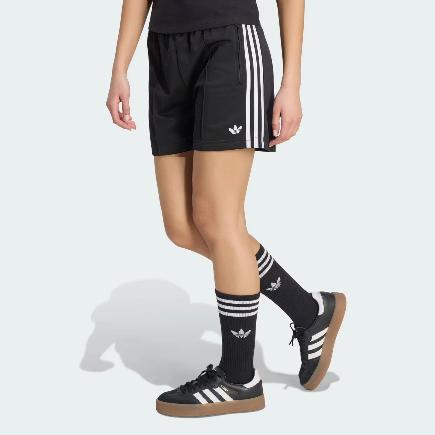 Женские шорты свободного кроя Firebird Classic Adidas Originals, черный/белый