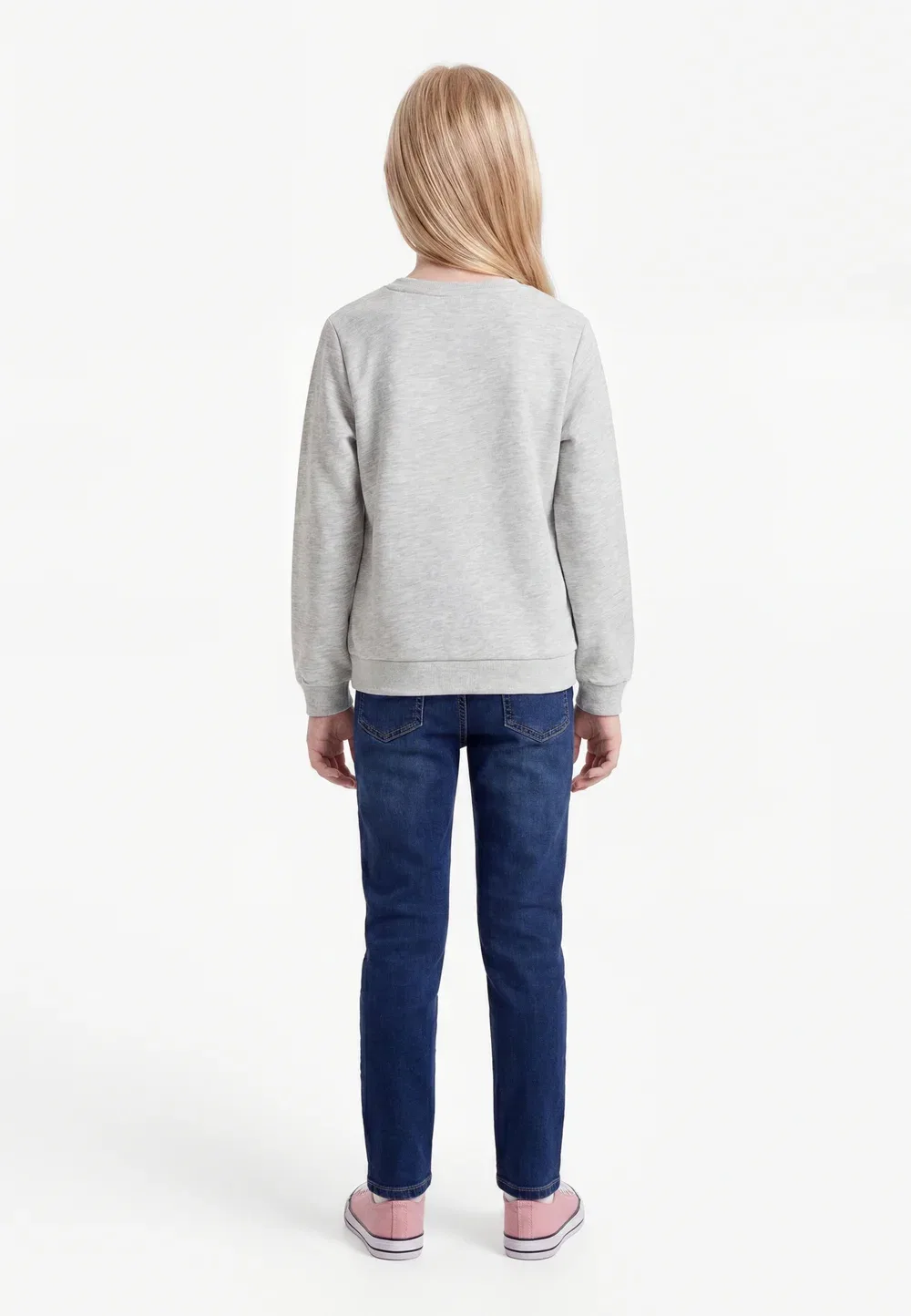 Kogmary life o neck box - толстовка Only Girls, Light Grey Melange — фото 2