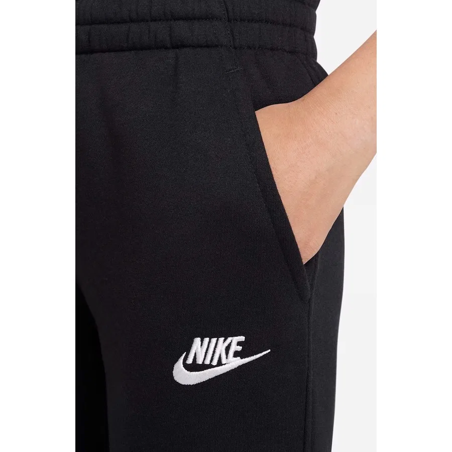 Спортивные джоггеры из флиса с зауженным кроем Nike Sportswear Club Fleece, Черно-белый — фото 4