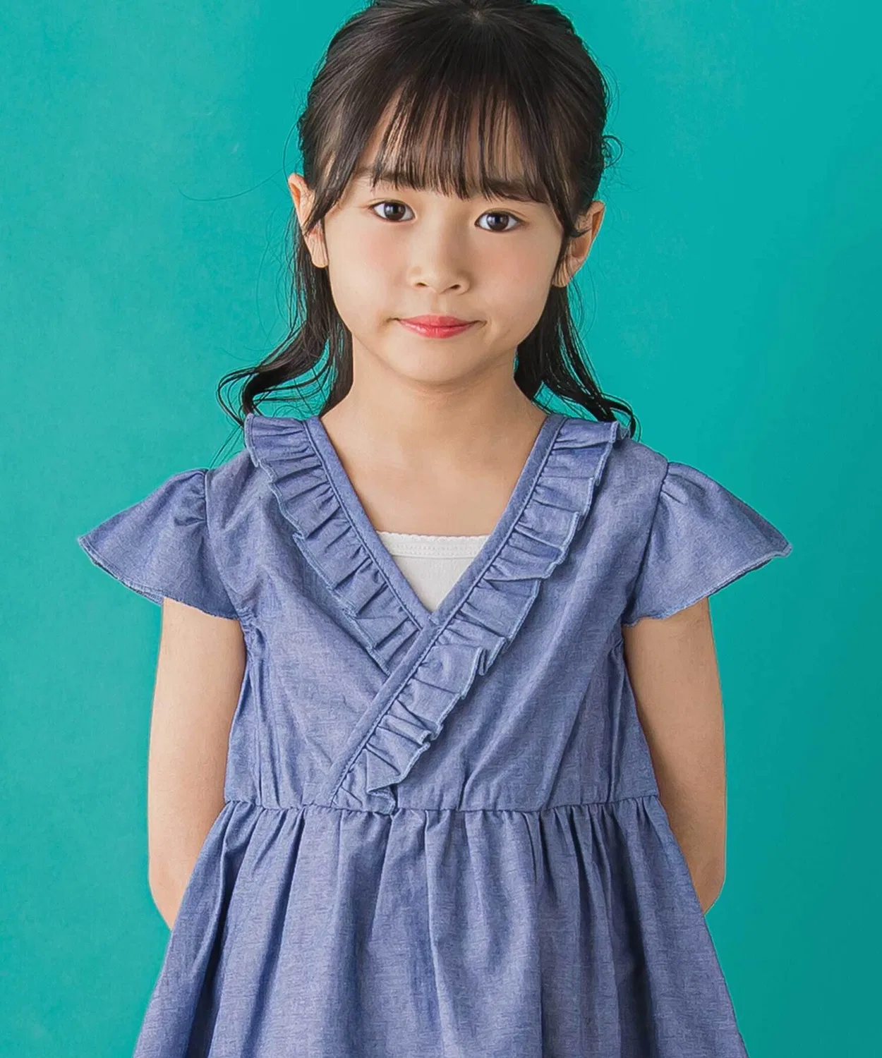 Детское платье для девочек с фриллами и кашкулем BeBe Petits Pois Vert, Grey — фото 4