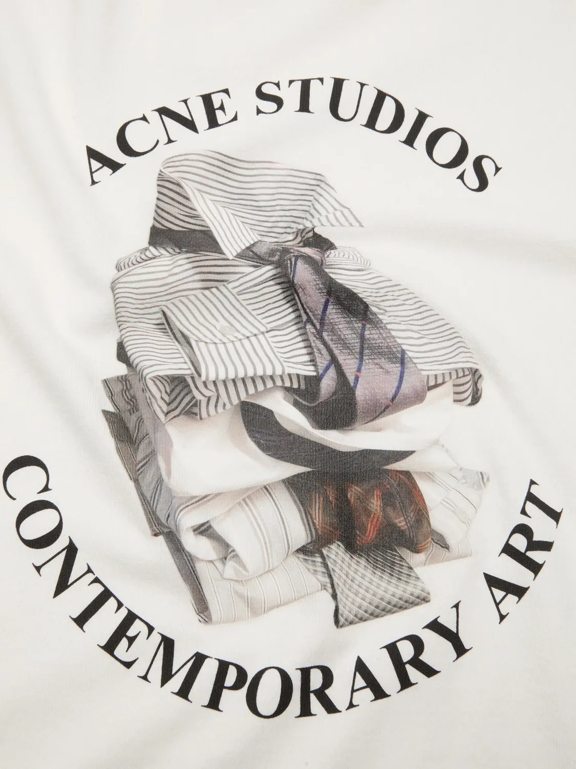 Футболка с принтом Acne Studios, нейтральный — фото 3