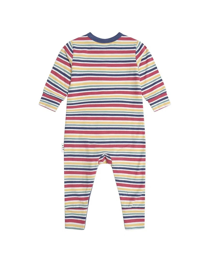 Детский боди-комбинезон с вышивкой Huxbear Vintage Stripe Huxbaby, мультиколор — фото 2